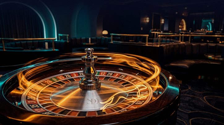 Person at laptop viewing casino game selection